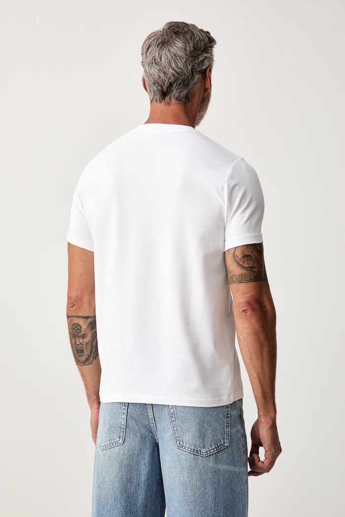 Odzież Karl Lagerfeld T-shirt męski bawełniany z elastanem 563235.755781 biały