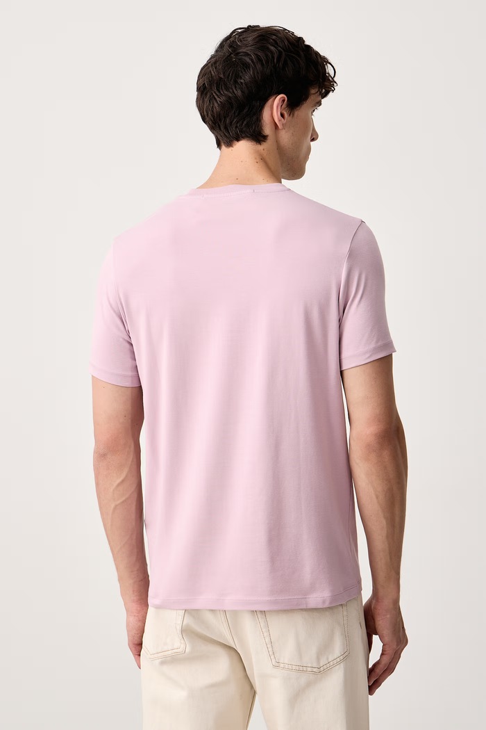 Odzież Karl Lagerfeld T-shirt męski bawełniany z elastanem 563235.755781 różowy