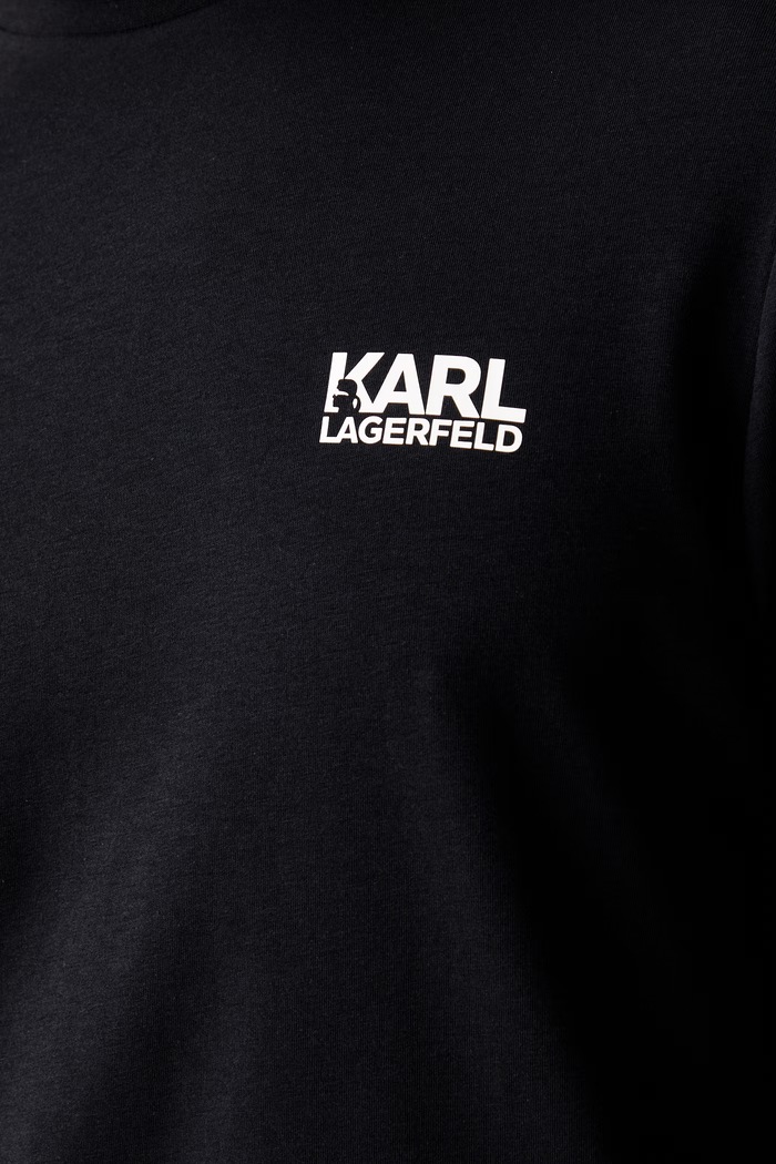 Karl Lagerfeld t-shirt ανδρικό βαμβακερό με ελαστάν 563235.755781 σκούρο μπλε