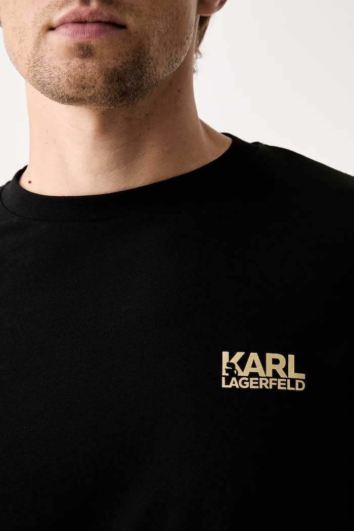Karl Lagerfeld tričko pánské bavlněné s elastanem 563235.755781 černá
