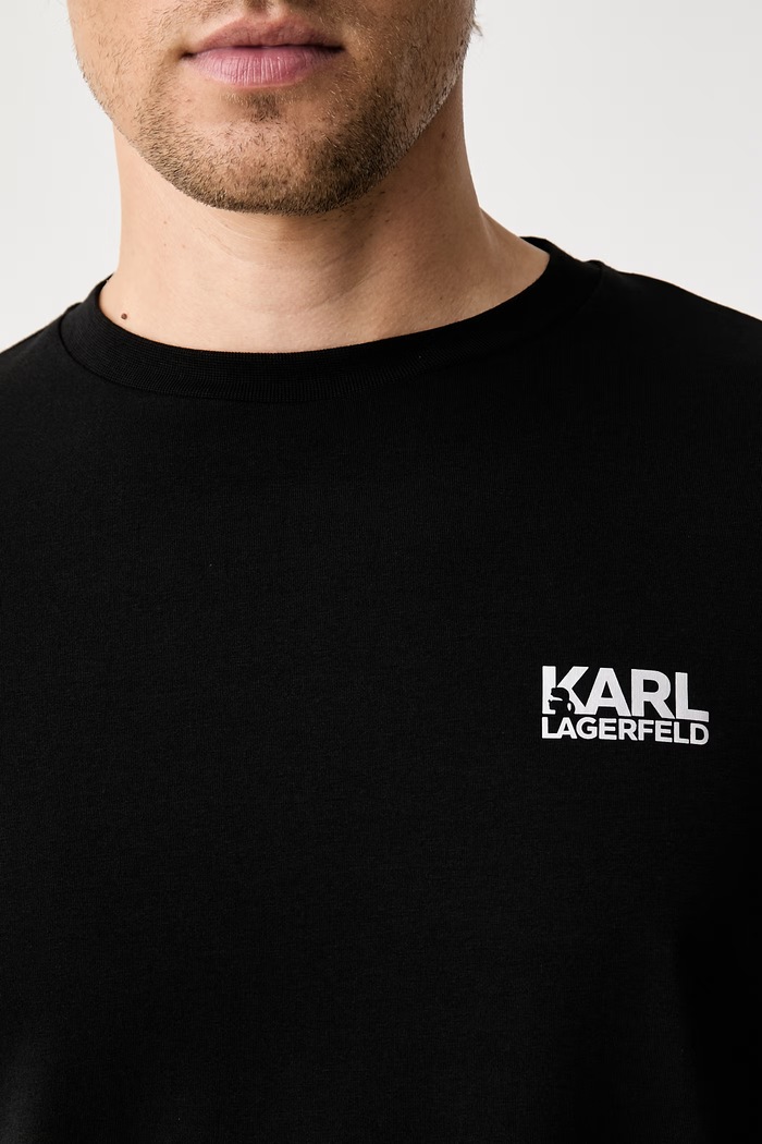 Karl Lagerfeld tričko pánské bavlněné s elastanem 563235.755781 černá