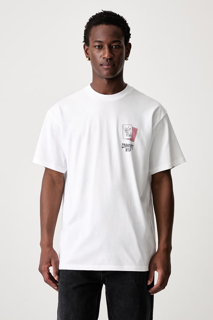 Odzież Carhartt WIP S/S Playing Cards T-shirt bawełniany męski I036895 biały