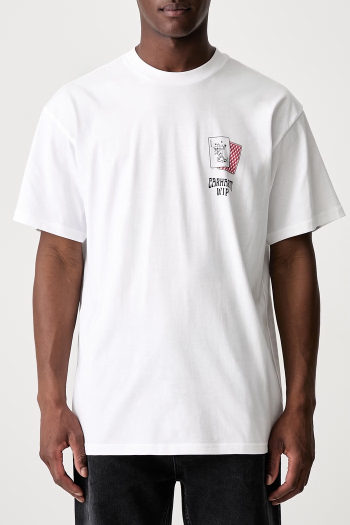 Carhartt WIP S/S Playing Cards T-shirt bawełniany męski biały I036895