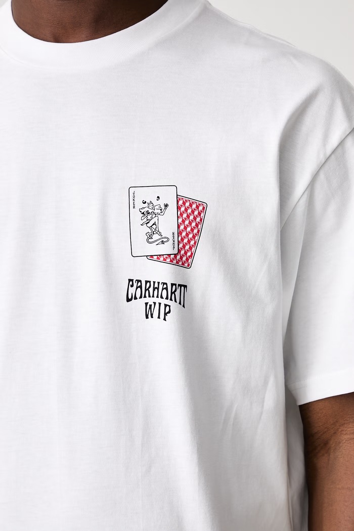 Carhartt WIP S/S Playing Cards T-shirt bawełniany męski I036895 biały