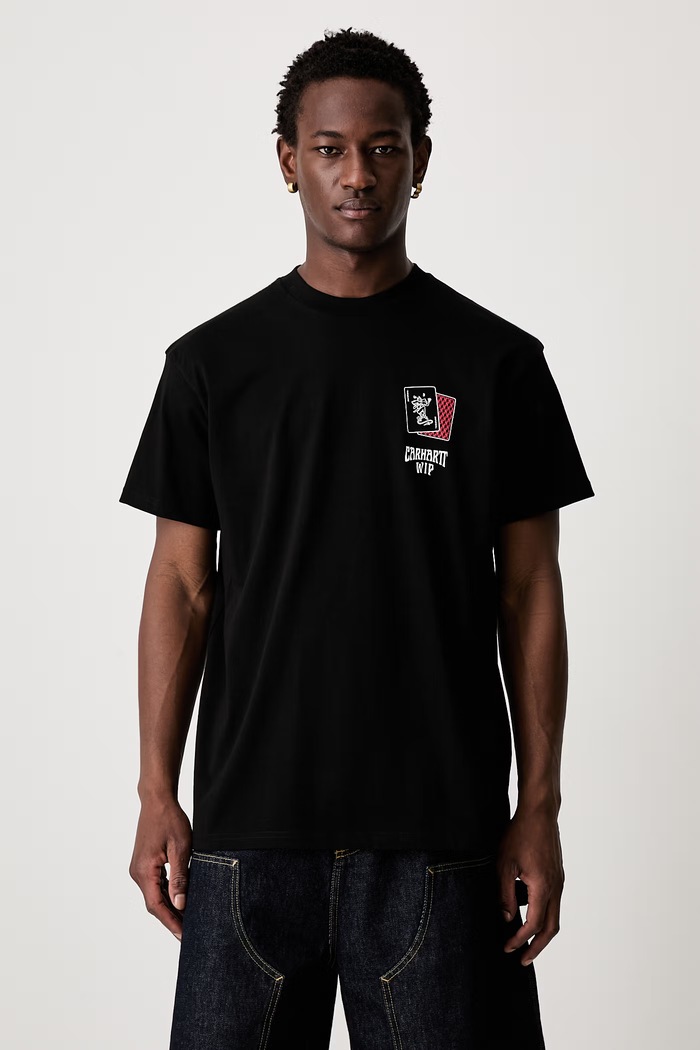 Odzież Carhartt WIP S/S Playing Cards T-shirt bawełniany męski I036895 czarny