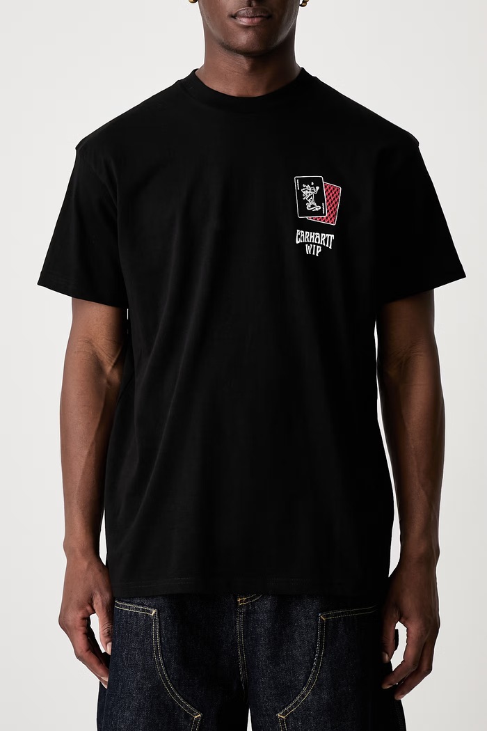Carhartt WIP S/S Playing Cards T-shirt bawełniany męski czarny I036895
