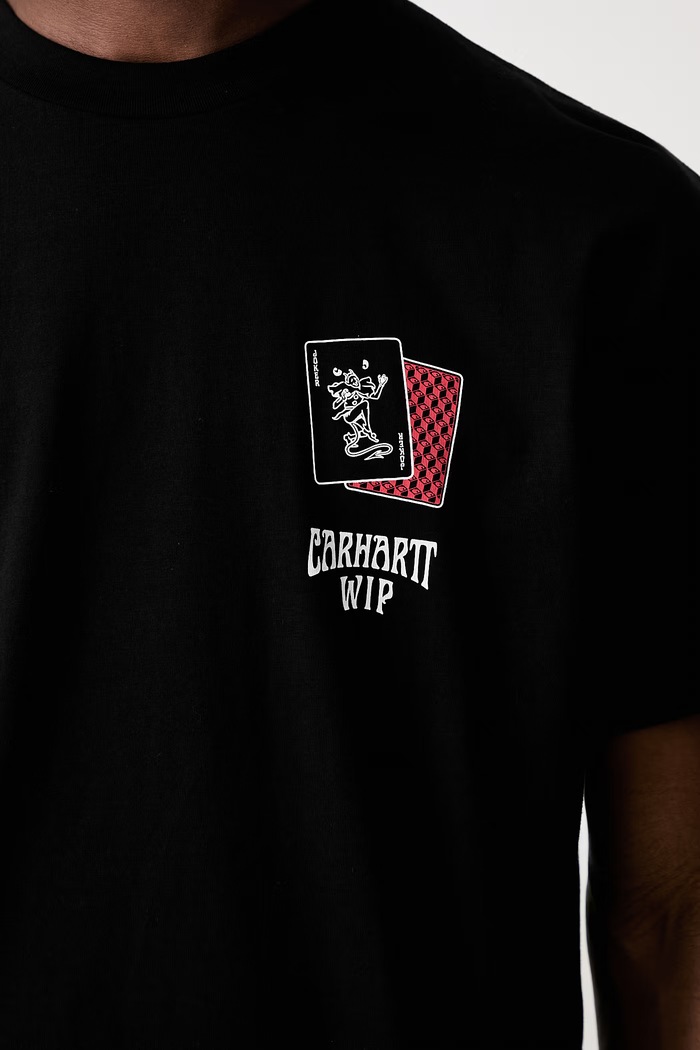 Carhartt WIP S/S Playing Cards T-shirt bawełniany męski I036895 czarny