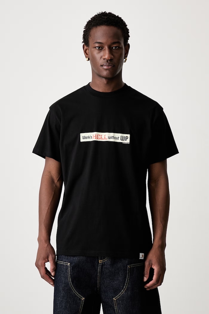 Carhartt WIP S/S Bumper Stickers T-shirt bawełniany męski czarny I036884