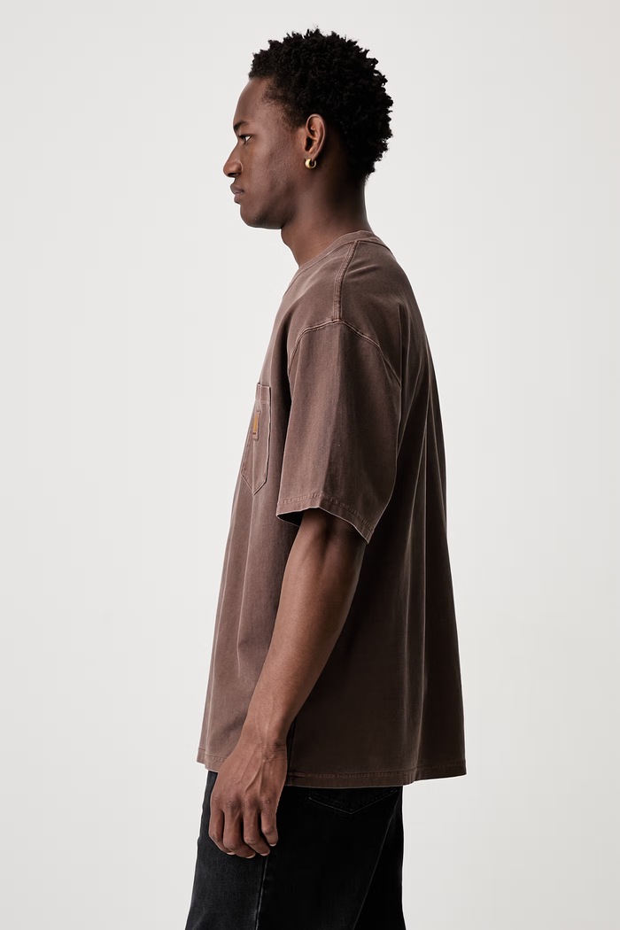 Carhartt WIP S/S Loose Pocket T-shirt bawełniany męski I036863 brązowy AW26