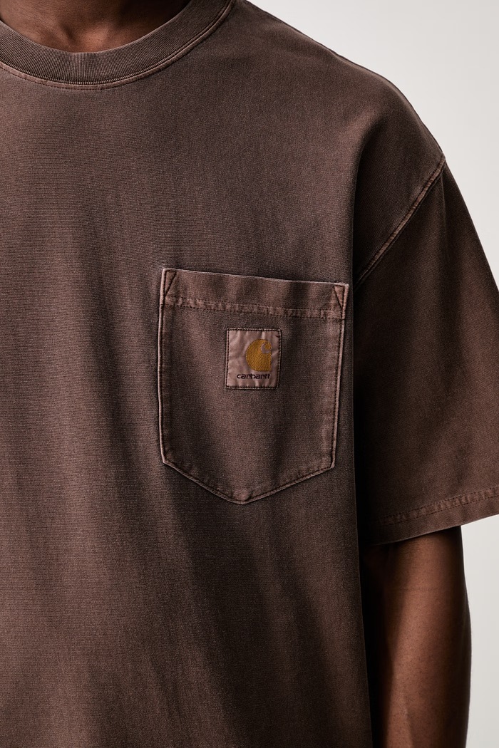 Carhartt WIP S/S Loose Pocket T-shirt bawełniany męski I036863 brązowy