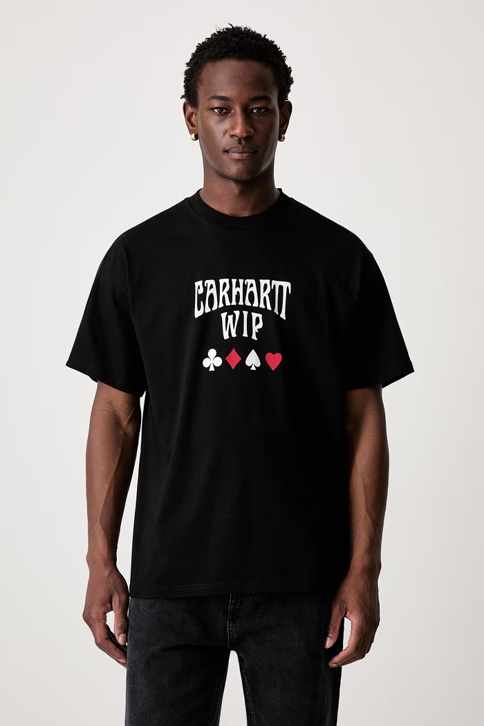 Carhartt WIP S/S Deck T-shirt bawełniany męski czarny I037548