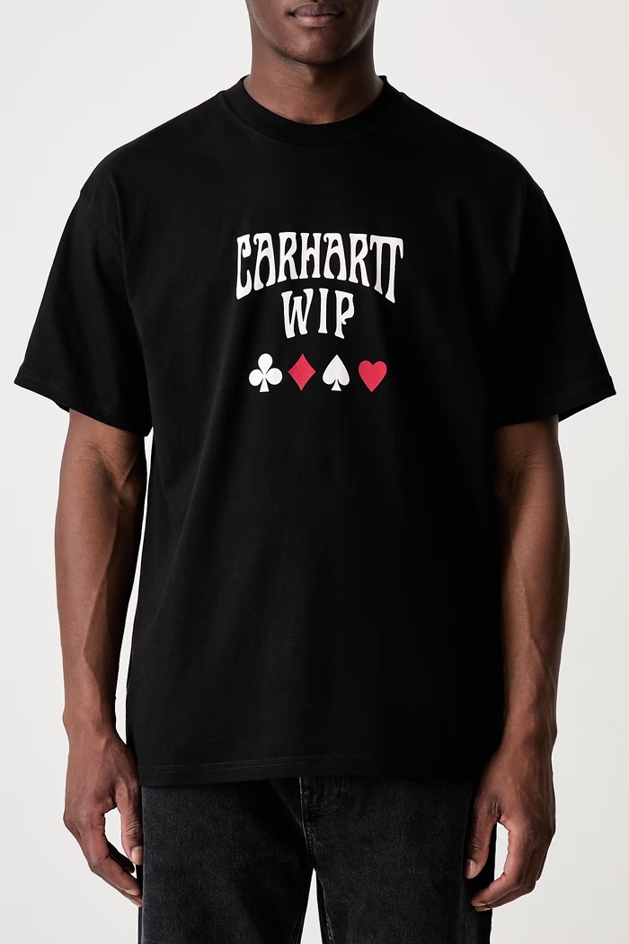 Carhartt WIP S/S Deck T-shirt bawełniany męski czarny I037548