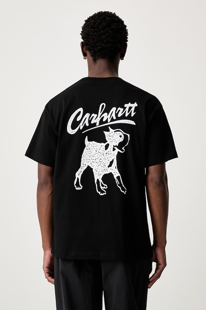 Carhartt WIP S/S Pup T-shirt bawełniany męski czarny I037537