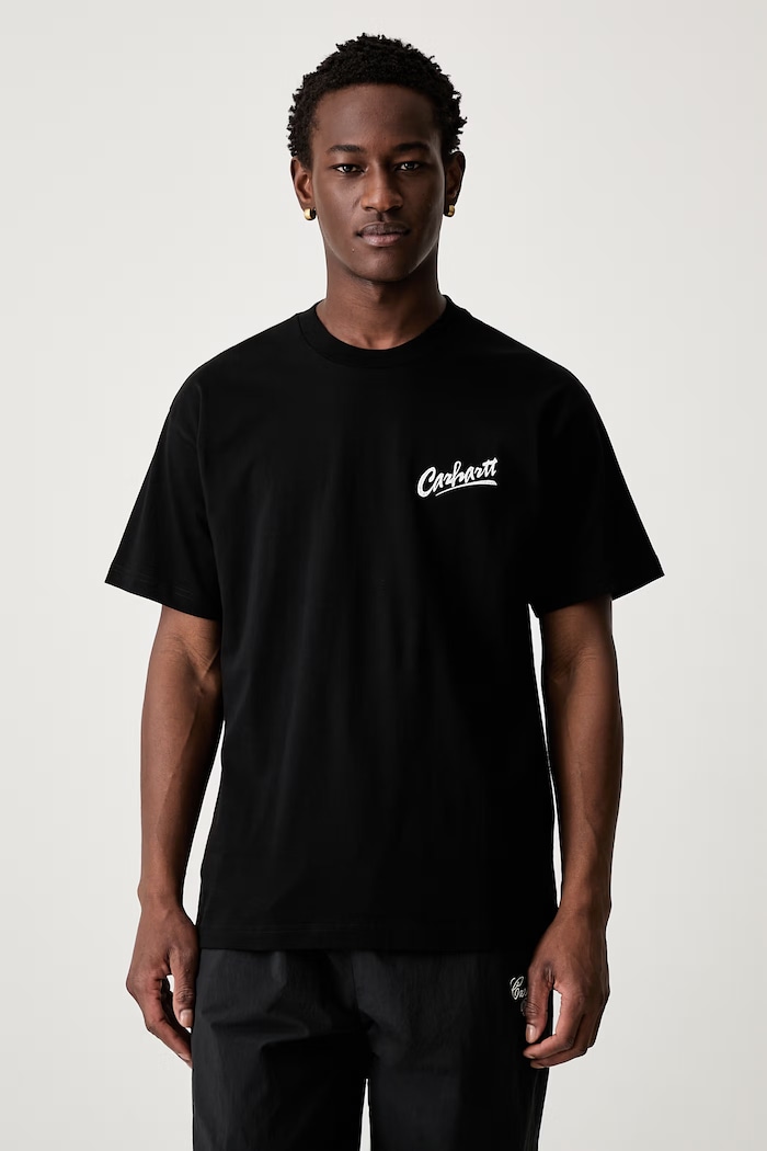 Odzież Carhartt WIP S/S Pup T-shirt bawełniany męski I037537 czarny