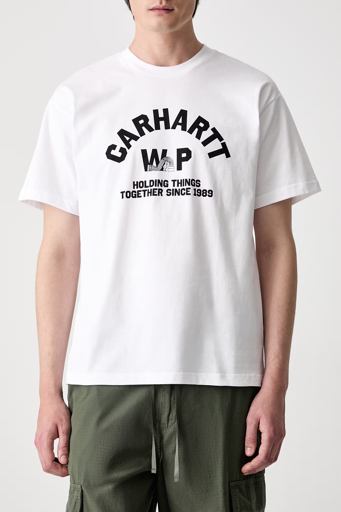 Carhartt WIP S/S Column T-shirt bawełniany męski biały I037542