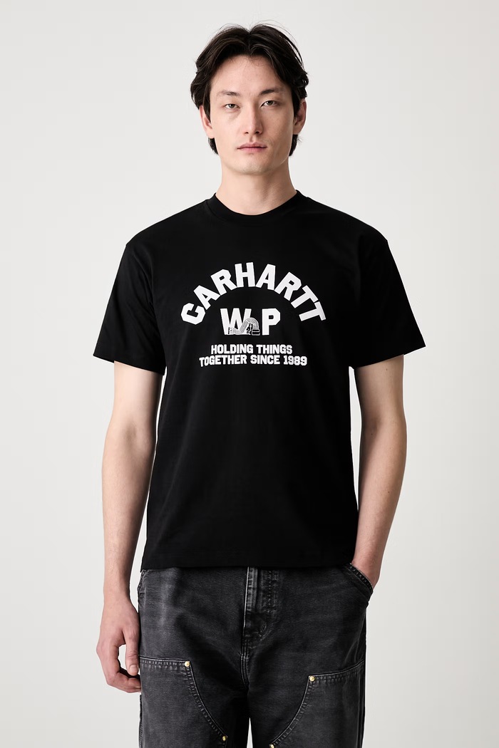 Carhartt WIP S/S Column T-shirt bawełniany męski czarny I037542