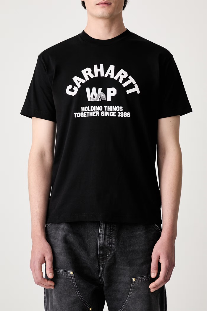 Carhartt WIP S/S Column T-shirt bawełniany męski czarny I037542