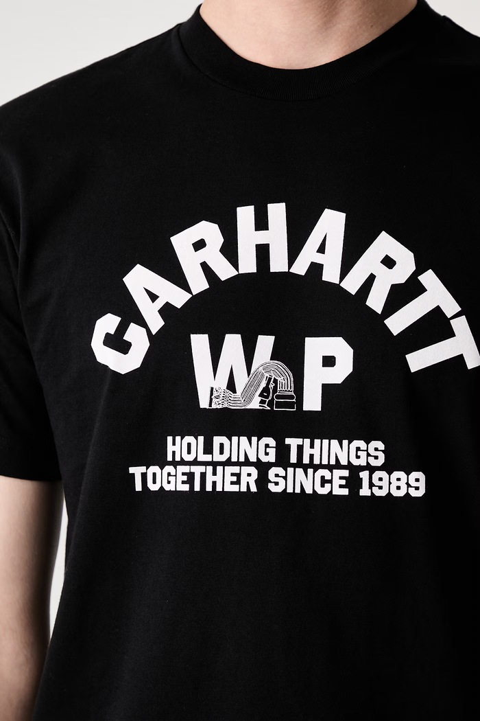 Carhartt WIP S/S Column T-shirt bawełniany męski I037542 czarny