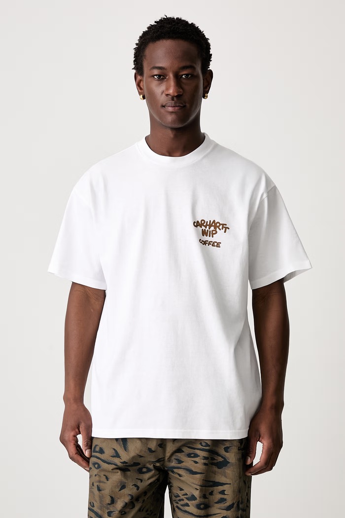 Odzież Carhartt WIP S/S Coffee Break T-shirt bawełniany męski I037446 biały