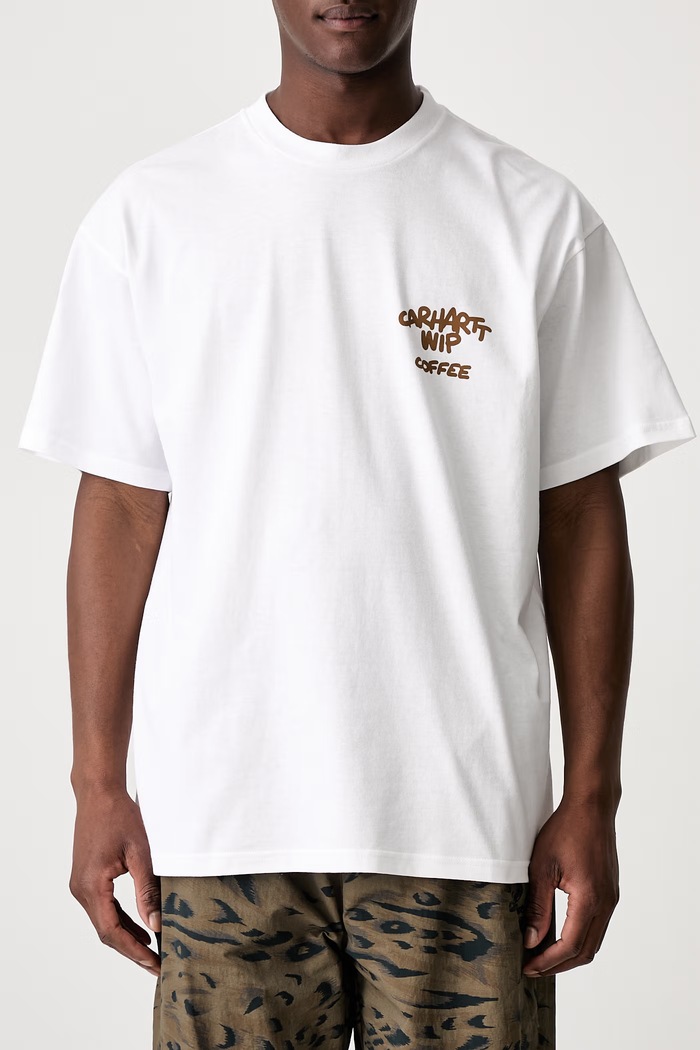 Carhartt WIP S/S Coffee Break T-shirt bawełniany męski biały I037446