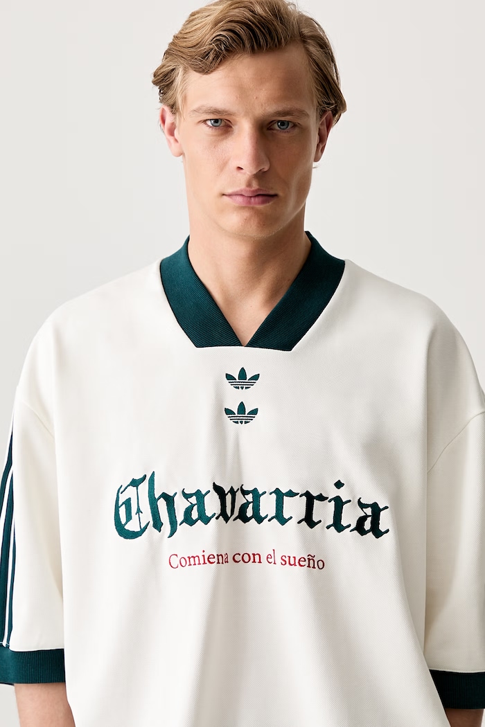 adidas Originals x Willy Chavarria T-shirt oversize z bawełną męski beżowy KY7708