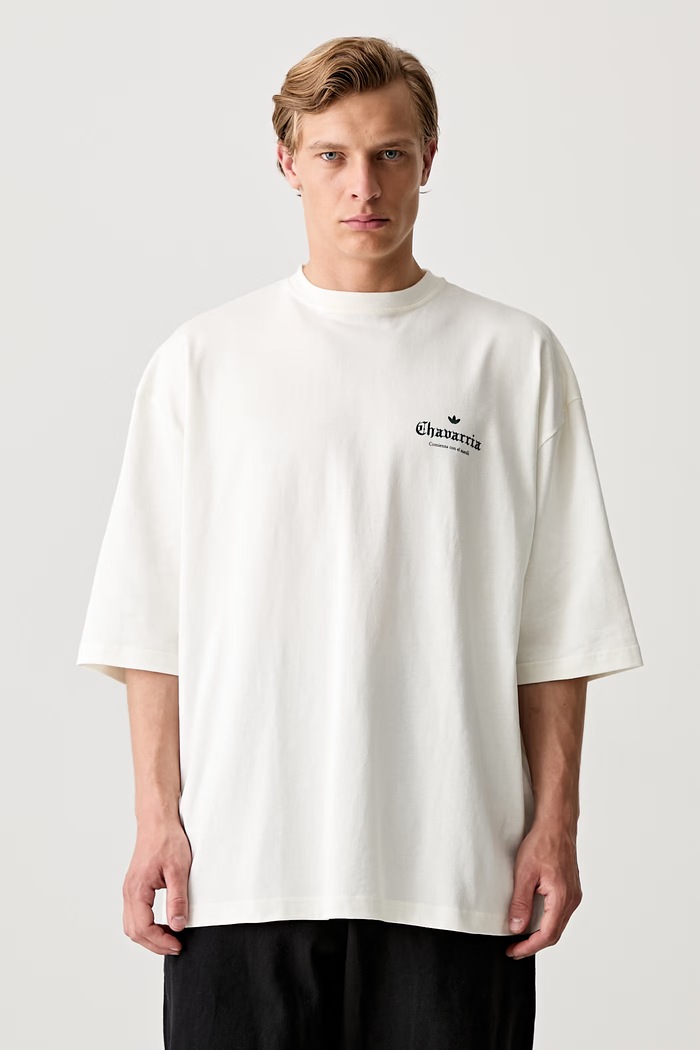 Odzież adidas Originals x Willy Chavarria T-shirt oversize bawełniany męski KY7707 beżowy