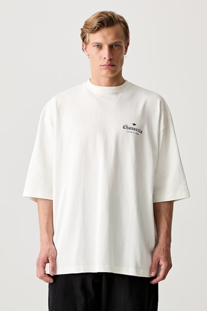 Odzież adidas Originals x Willy Chavarria T-shirt oversize bawełniany męski KY7707 beżowy