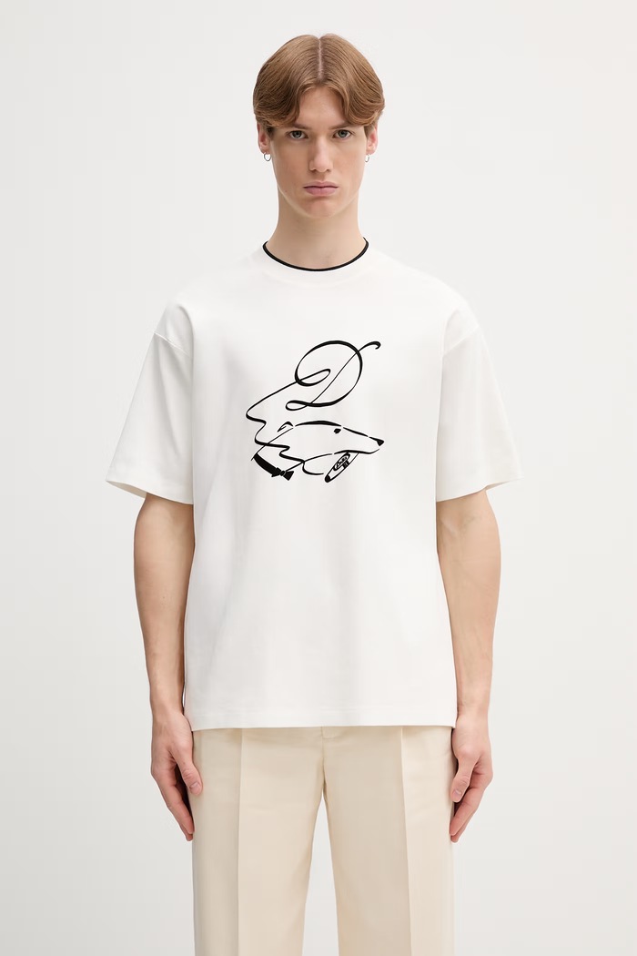 Drôle de Monsieur Dandy Dog tričko bavlněné pánské bílá L.TS332.CO002