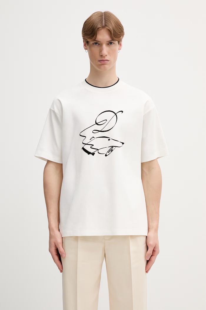 Drôle de Monsieur Dandy Dog tričko bavlněné pánské bílá L.TS332.CO002