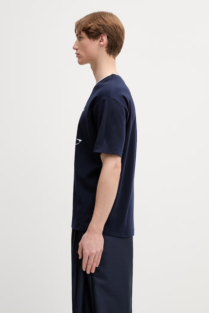 Drôle de Monsieur tricou pentru bărbați din bumbac Dandy Dog L.TS332.CO002 bleumarin AW26
