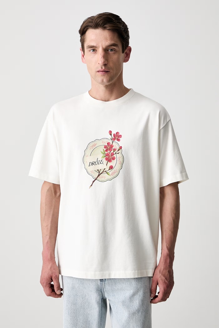 Drôle de Monsieur Porcelaine T-shirt bawełniany męski beżowy L.TS329.CO248