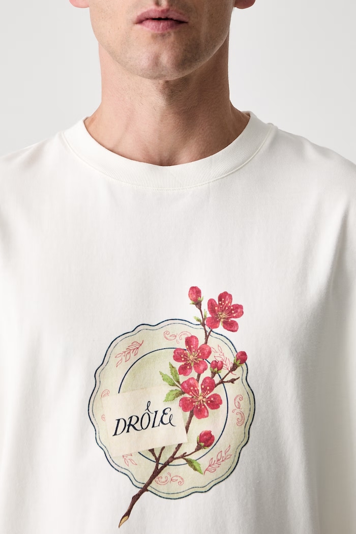Drôle de Monsieur T-shirt męski bawełniany Porcelaine beżowy L.TS329.CO248