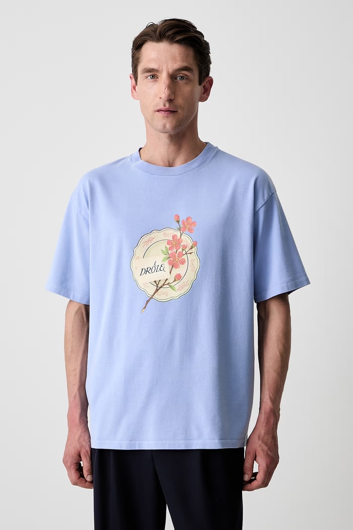 Drôle de Monsieur tričko pánské bavlněné Porcelaine modrá L.TS329.CO248