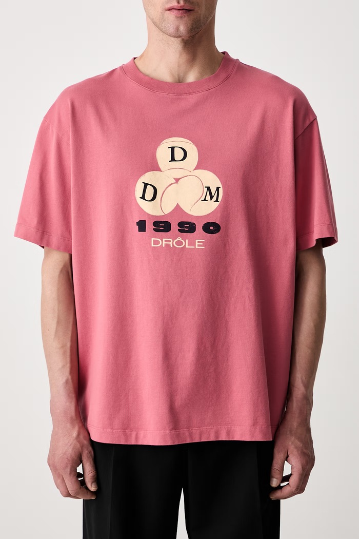 Drôle de Monsieur 1990 T-shirt bawełniany męski różowy L.TS328.CO248