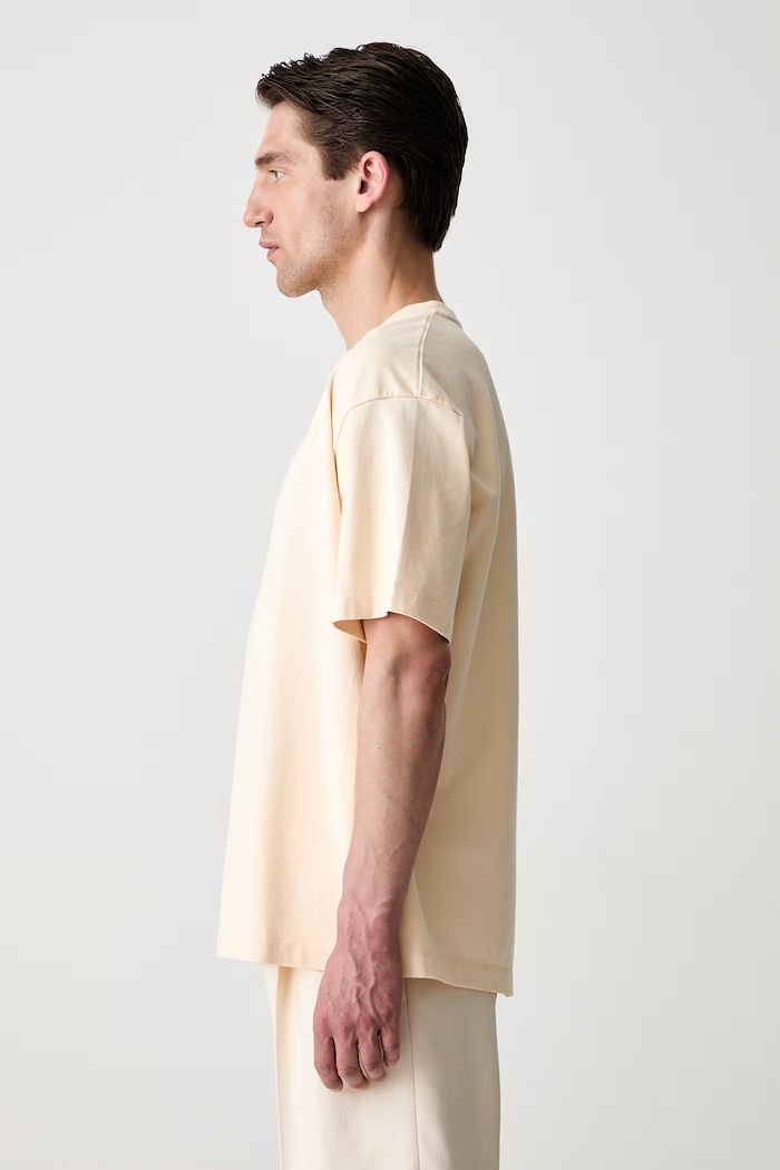 Drôle de Monsieur Ornements T-shirt bawełniany męski L.TS326.CO248 beżowy AW26