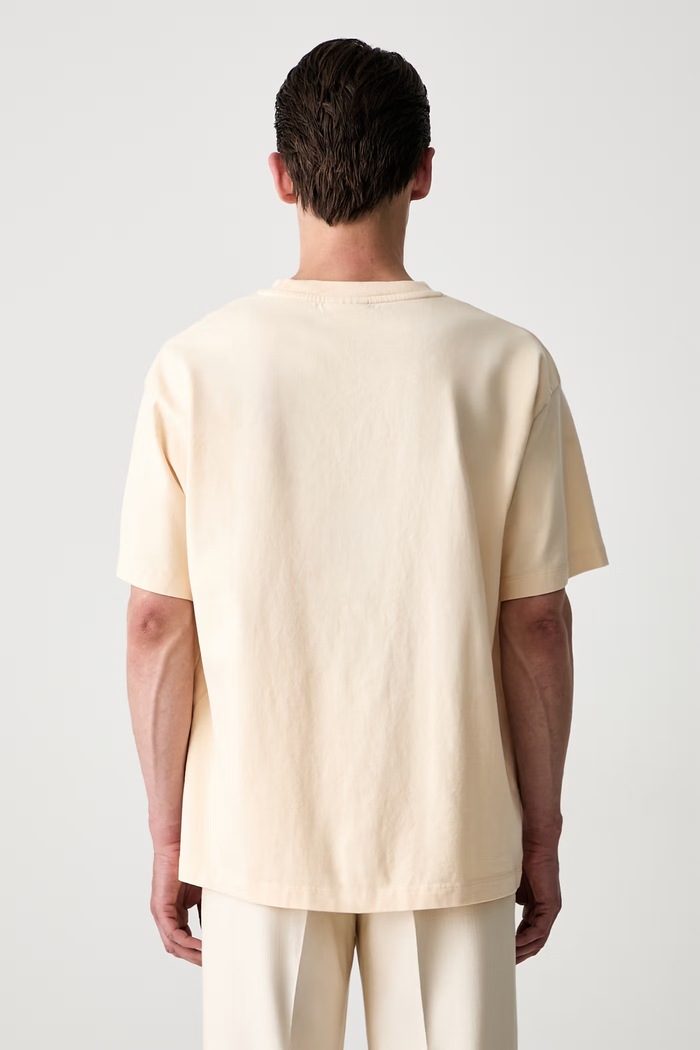 Odzież Drôle de Monsieur T-shirt męski bawełniany Ornements L.TS326.CO248 beżowy