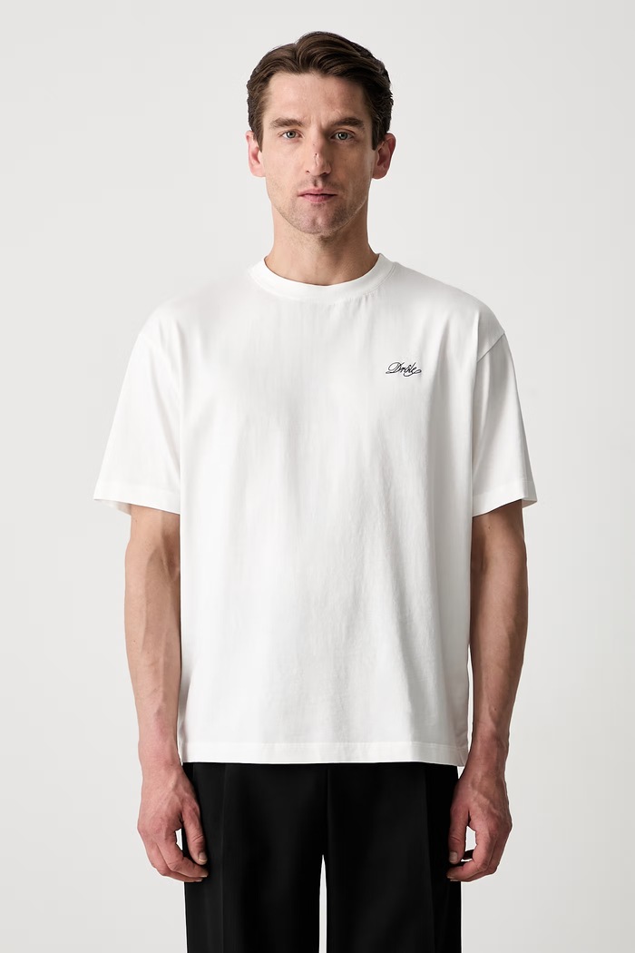 Drôle de Monsieur Belissima T-shirt bawełniany męski biały L.TS324.CO311