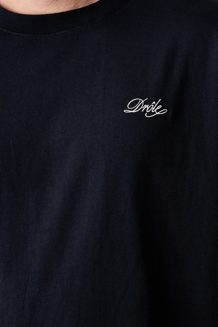 Drôle de Monsieur T-shirt męski bawełniany Belissima L.TS324.CO311 granatowy