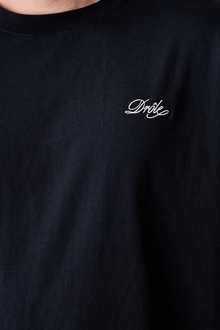 Drôle de Monsieur T-shirt męski bawełniany Belissima L.TS324.CO311 granatowy