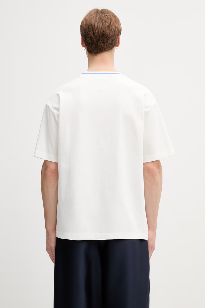 Oblečení Drôle de Monsieur Sport Slogan tričko bavlněné pánské L.TS189.CO002 bílá