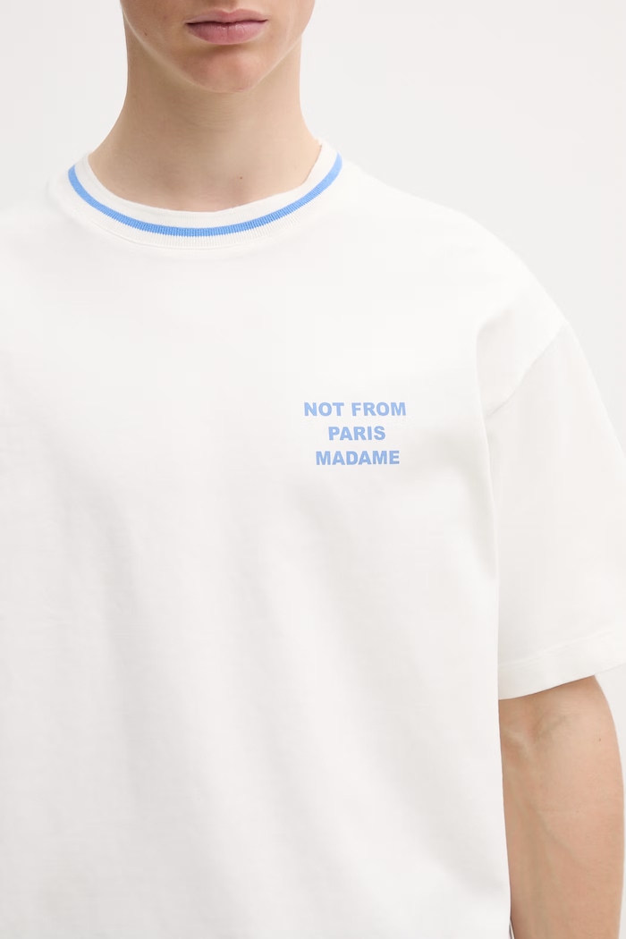 Drôle de Monsieur Sport Slogan tričko bavlněné pánské bílá L.TS189.CO002