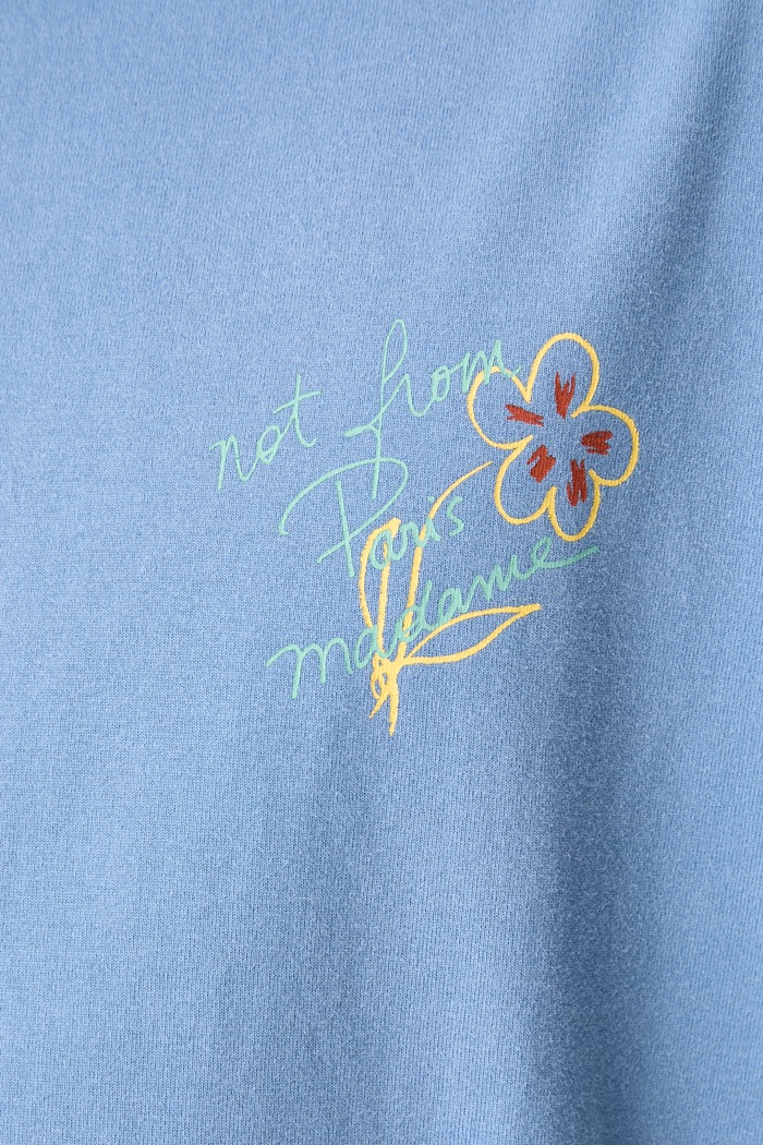 Drôle de Monsieur T-shirt męski bawełniany Esquisse Slogan L.TS188.CO248 niebieski