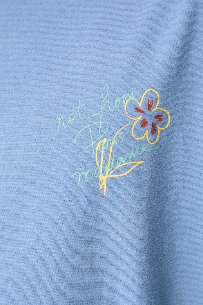 Drôle de Monsieur Esquisse Slogan T-shirt bawełniany męski L.TS188.CO248 niebieski