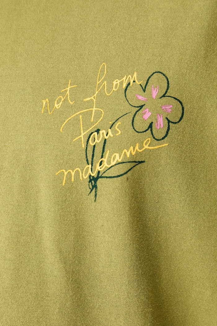 Drôle de Monsieur Esquisse Slogan T-shirt bawełniany męski L.TS188.CO248 zielony