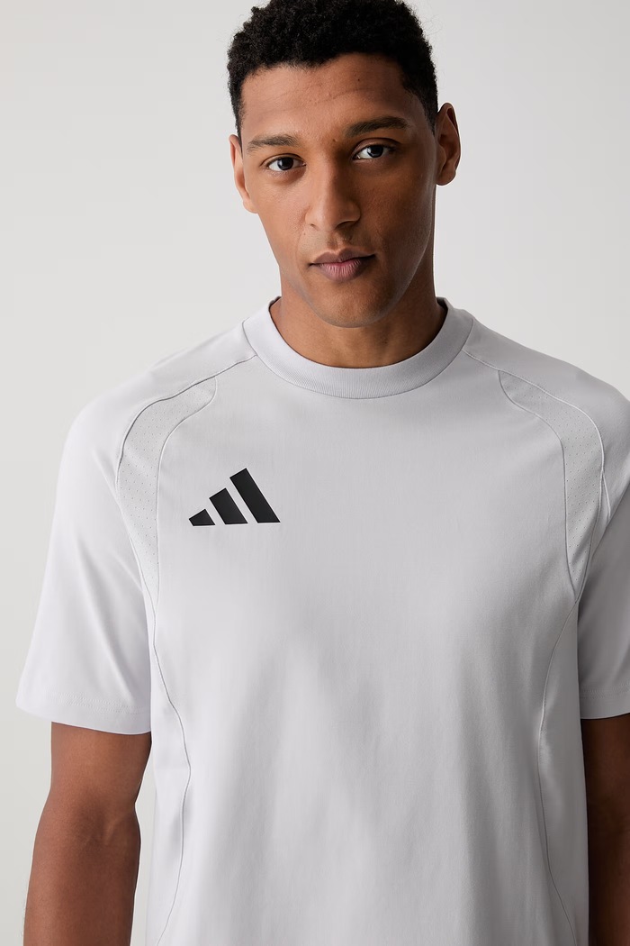 adidas Performance T-shirt treningowy męski z bawełną Tiro Travel szary KD1120