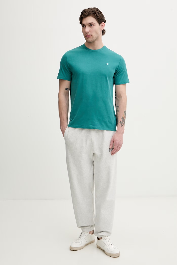 Calvin Klein Jeans tričko pánske bavlnené LV14RD254G zelená AW26
