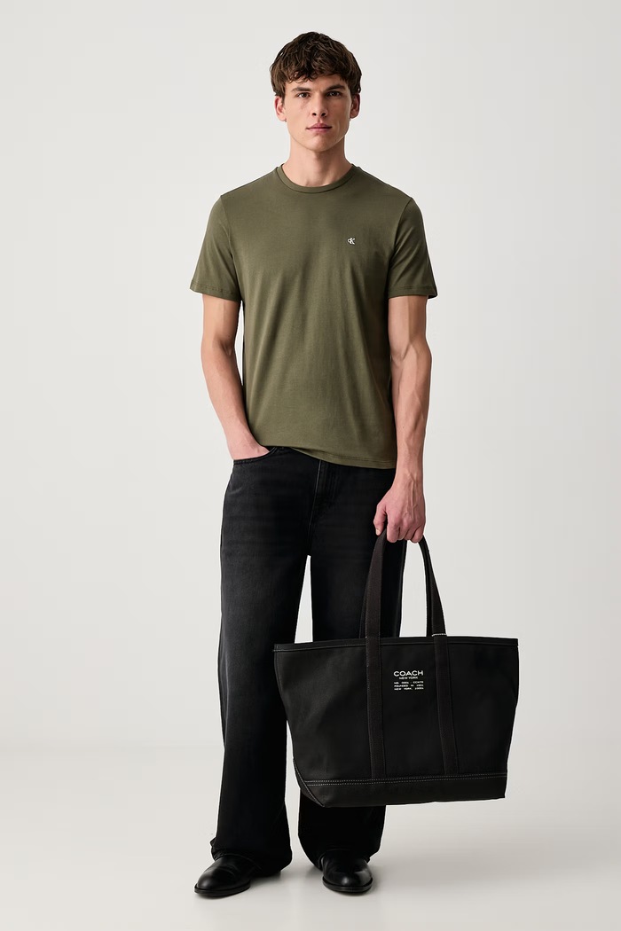 Calvin Klein Jeans T-shirt męski bawełniany LV14RD254G zielony AW26