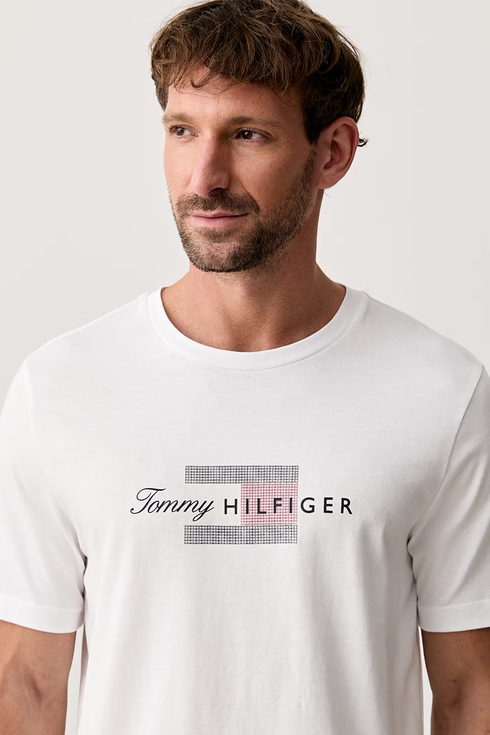 Tommy Hilfiger t-shirt ανδρικό βαμβακερό λευκό MW0MW43226