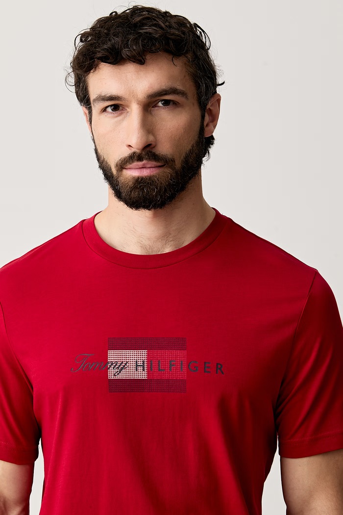 Tommy Hilfiger t-shirt ανδρικό βαμβακερό κόκκινο MW0MW43226