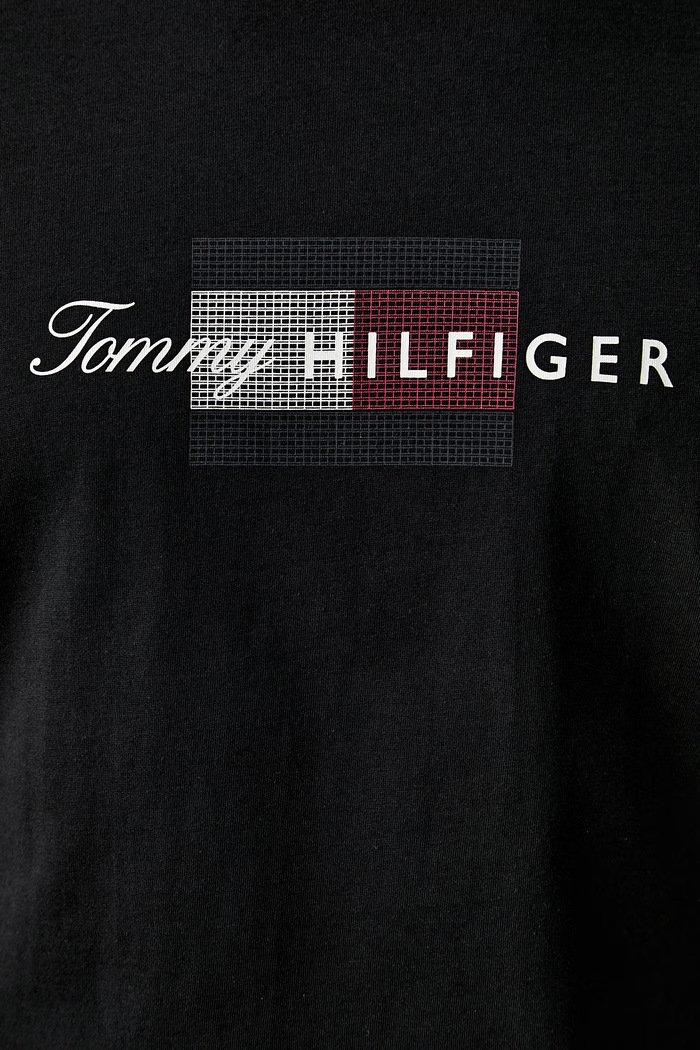 Tommy Hilfiger t-shirt ανδρικό βαμβακερό MW0MW43226 μαύρο